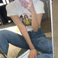 ラウンドネック　 スリムフィット　Tシャツ　半袖【199】